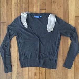 Ruffled Shoulder Cardigan